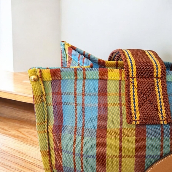 Tory Burch Ella Plaid Market Tote – NWT - Picture 7 of 14